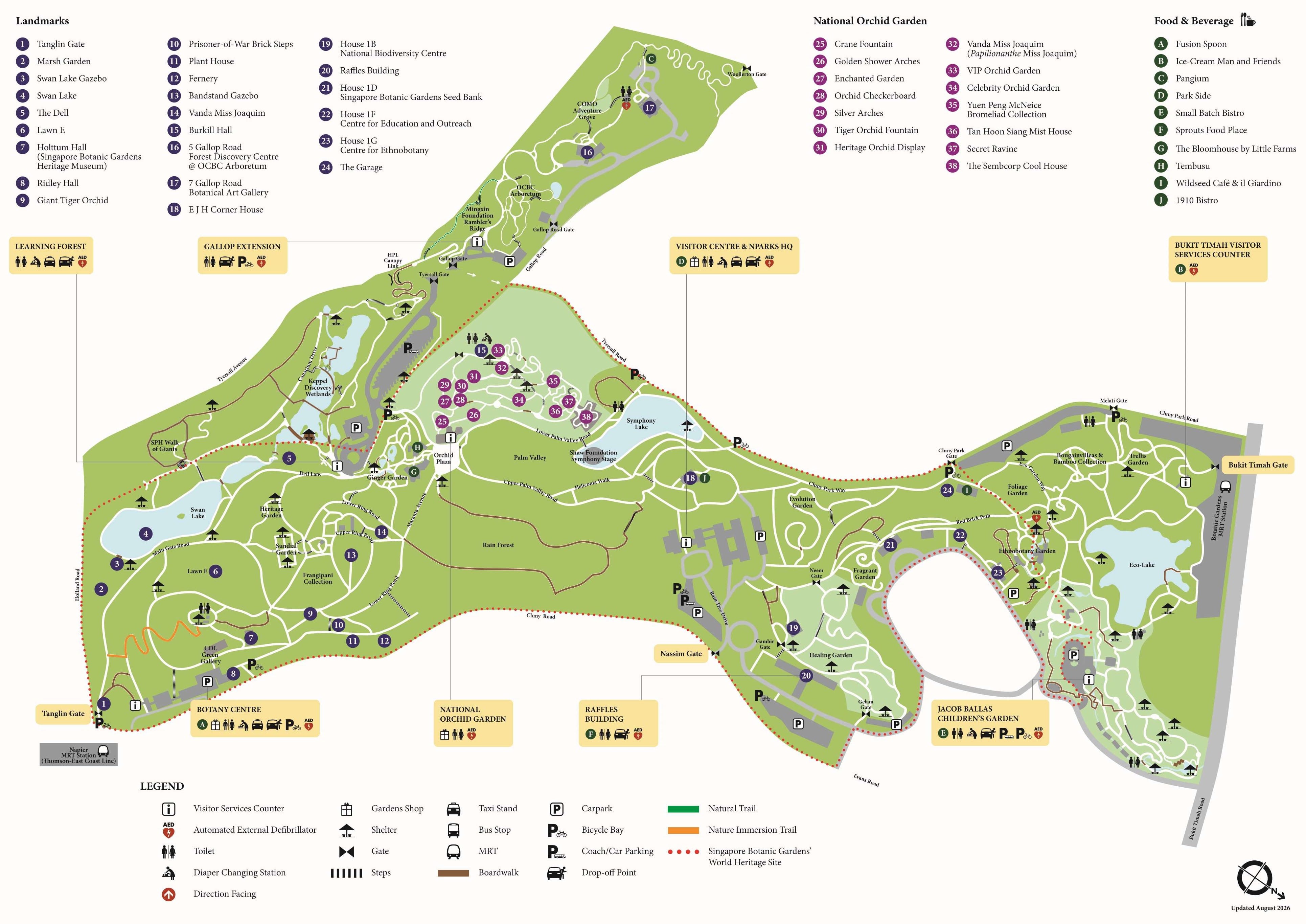 Graphic map of the entire Botanic Gardens